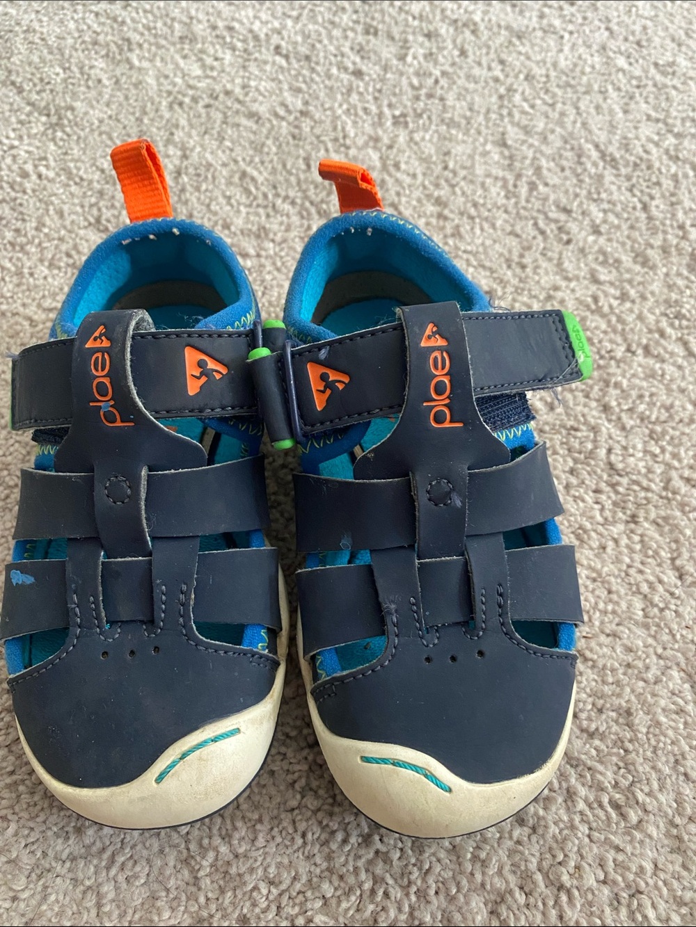 PLAE Navy Blue Kids Closed-Toe Water Sandals toddler size 8.5